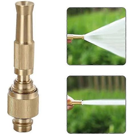 1pcs Garden Irrigation Spray Gun Adjustable Brass Sprinkler Garden Hose Nozzle Car Wash Lawn Watering Water Gun Gardening Tools (1/4)