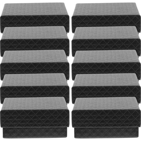 10 boîtes à bijoux noires design délicat en PVC et mousse (1/5)