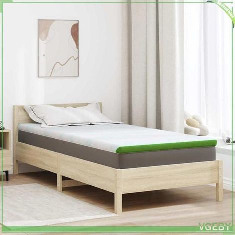 4106148 Surmatelas Blanc et vert 120 x 200 cm Tissu Jacquard (1/5)