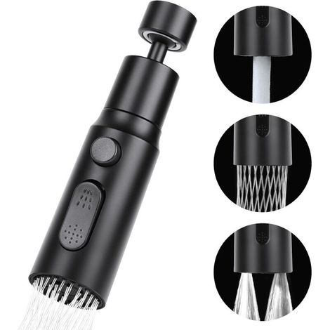 Douchette Evier Cuisine Robinet 360 Degres, 3 Modes Embout Robinet Cuisine avec Aerateur, Mitigeur Evier Cuisine Tete de Robinet Rotative, Adaptateur Robinet Universal Orientable (1/4)