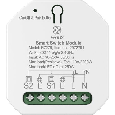 Interruptor inteligente Woox r7279 2 canales WiFi programable (1/2)