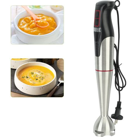 Mini mixeur plongeant électrique 800 W avec lames en acier inoxydable, idéal pour les smoothies, les fruits, les purées pour bébé et les soupes. Norme européenne 220 V. (1/5)