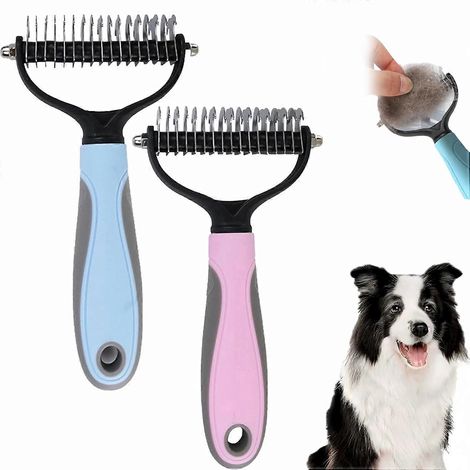 Brosse pour chien Defendout, outil de toilettage pour chiens et chats, brosse démêlante double face pour animaux de compagnie (1/5)