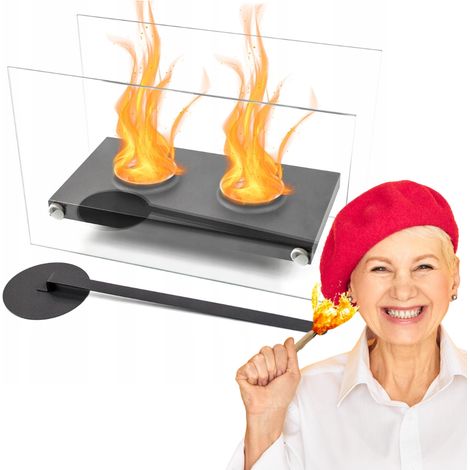Freistehender Bio-Kamin Fiamma Ardente für Zuhause, Garten, Terrasse, Öko-Glas