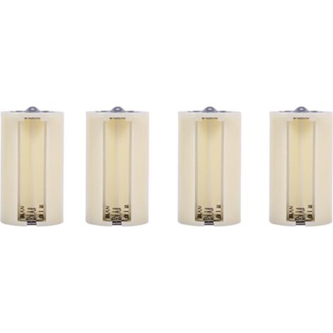 Adaptateur de Piles AA vers D, Boîtier de Conversion Parallèle, Lot de 4, Blanc (1/5)