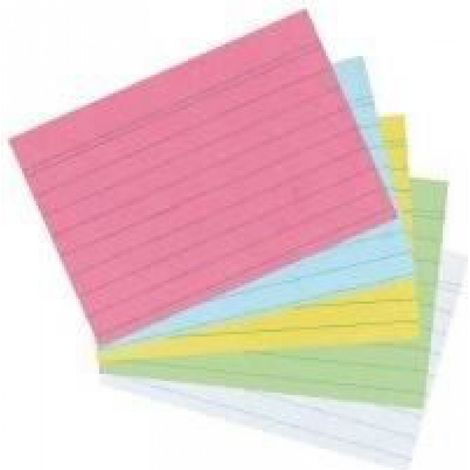 Fiches Bristol A6 ligné bleu 100 feuilles - carton vert 170 g/m² (10,5 x 14,8 cm)