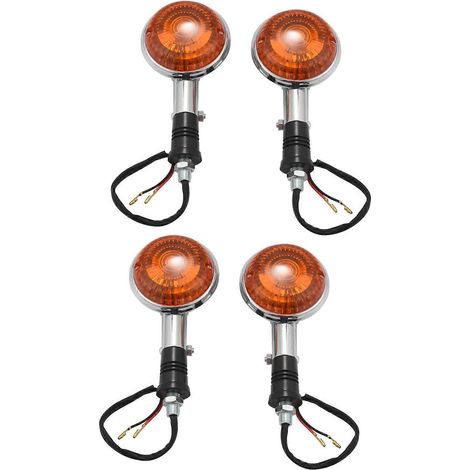 Clignotants ronds ambrés pour moto Yamaha Road Star Virago V Star 85-99 (lot de 4)