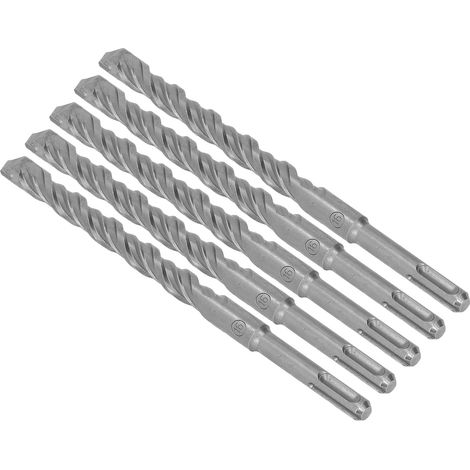 5 Mèches à Percussion en Carbure pour Béton, Briques et Maçonnerie, 210mm x 16mm, Queue Hexagonale pour Marteau Perforateur (1/5)