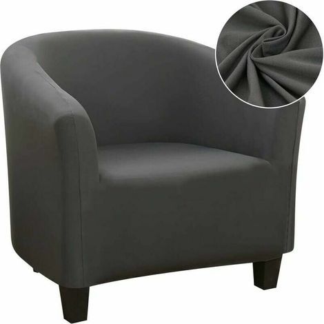Housse de Fauteuil Cabriolet Extensible,Facile à Installer et à Laver, Housse de Chaise avec Accoudoirs Couverture de Fauteuil Chesterfield pour Comptoir Bar Salon Salle de Réunion,Gris (1/5)