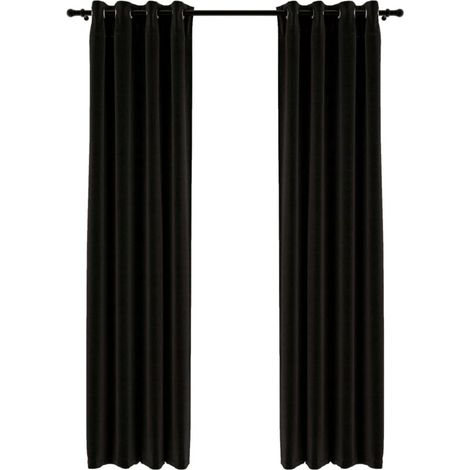 INLIFE Verdunkelungsvorhänge, Leinenoptik, 2-teilig, Anthrazit, 140 x 245 cm (1/4)