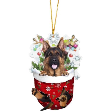 Ornement Chien - Décoration Arbre De Noël En Acrylique - Pendentif Sock Design - Pour Maison Bureau Voiture - Lot De 1
