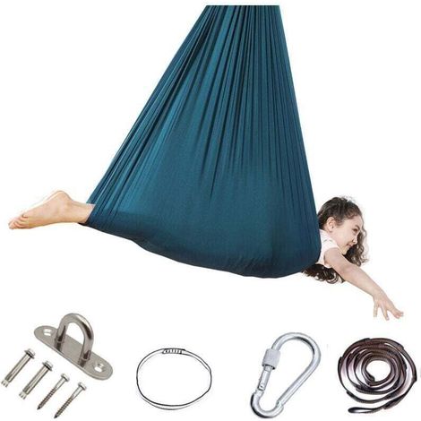 Balançoire de thérapie sensorielle pour enfants, hamac pour enfants intérieur-extérieur à 360 °, thérapie par balançoire élastique, fauteuil suspendu étreignant