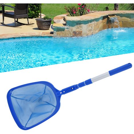 Red para piscina con mango telescópico – Red y mango desmontables – Material plástico resistente – 43 x 28 cm y 88 cm – Fácil de limpiar (1/5)