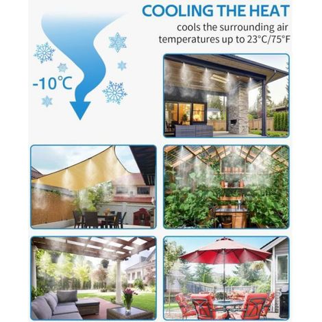 Brumisateur de terrasse 20M – Système de brumisation avec 20 buses amovibles – Tuyau résistant aux UV pour jardin, patio, serre - (1/5)