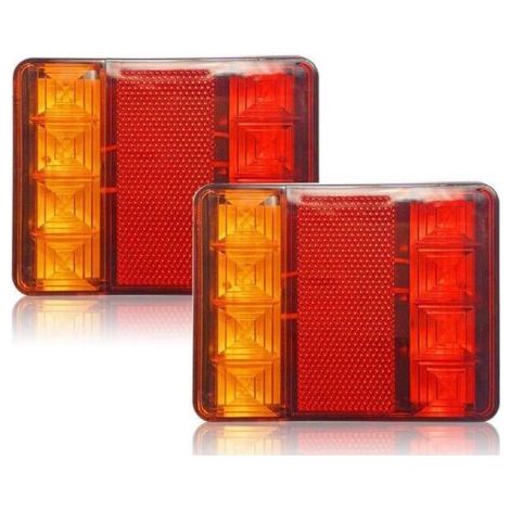 Éclairage et réflecteurs pour remorque, 2 Pièces 12 V LED Feux Arriere, Feux Arrières Multifonctionnel pour Tracteur Camion Remorque