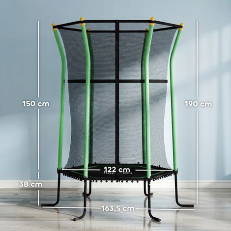 Trampolin für Kinder, Ø163,5 cm, mit Sicherheitsnetz, gepolstert, Stahl, belastbar bis 50 kg (1/5)