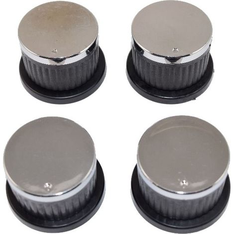 Universal Oven Cooker Hob Knob Dial Pack of 4 Black/Silver (1/5)