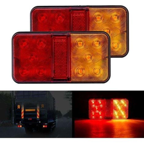 2 pièces feux arrière LED multifonctionnels feux de remorque LED 12 V étanche indicateur de position de stationnement pour camion remorque caravane tracteur (1/5)