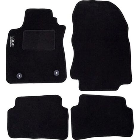 LUPEX SHOP - Tappetini auto compatibili per Clio serie 4 con 2 clip di fissaggio, in moquette nera, anteriori e posteriori (1/3)