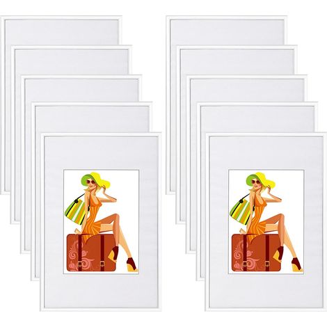 WOLTU 10x Cadre Photo 15x20cm en Plastique pour Chambre/Bureau/Salle d'étude, Blanc (1/5)