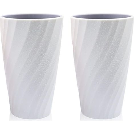 Set di 2 bicchieri da bagno infrangibili, morbidi e resistenti, per spazzolini da denti (bianchi) 12,285,2 cm, materiale plastico (1/5)