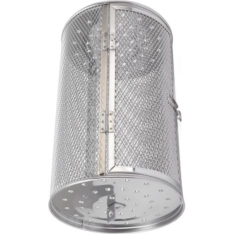 Panier de cuisson rotatif en acier inoxydable, cage ronde pour grill, grille BBQ en acier inoxydable pour arachides, noix séchées et légumes (1/5)