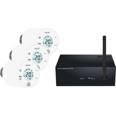 blossom-ic Avalon+ Tres Set: 3x termostato Avalon+, 1x Gateway GT-100, APTS-3980