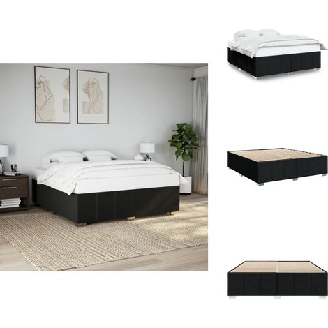 Bettgestell ohne Matratze Schwarz 180x200 cm Stoff - Bettgestell - Bettgestelle - Bett - Betten (1/5)