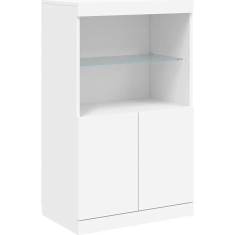 Credenza cassettiera cassettiera mobile contenitore organizer cucina soggiorno soggiorno con luci a LED 60,5 x 37 x 100 cm bianco 020029854