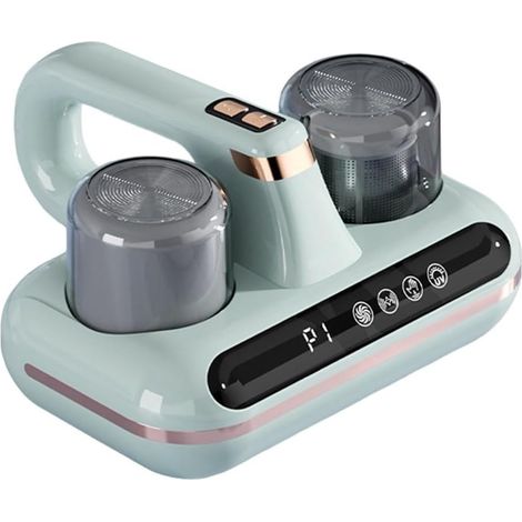 1800MA Aspirateur Matelas, Aspirateur de Matelas sans Fil 4 en 1 avec Lumière UV et Écran LED, Aspirateur à Main Anti Acariens à Double Coupelle, à Ultrasons et à Forte Aspiration pour Lit