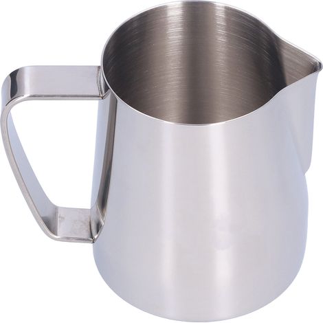 Pichet à mousser le café en acier inoxydable, 350 ml, avec bec verseur pointu. (1/5)