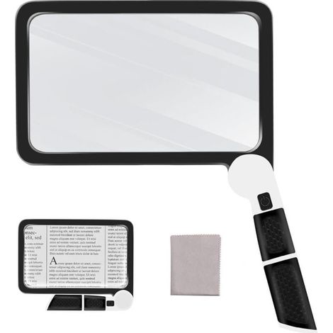 Loupe grossissante 5x avec éclairage pour la lecture, avec 48 LED et lentille antireflet, idéale pour les personnes âgées, souffrant de dégénérescence maculaire et de basse vision.