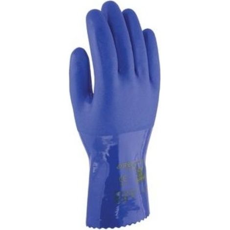 Guante quimico m08-28cm soporte algodon super oil pvc az 3l