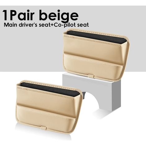 Organisateur de console latérale de voiture en cuir PU orange, remplisseur d'espace entre les sièges avant, pour téléphone portable, clés et petits objets, accessoire auto (1/5)