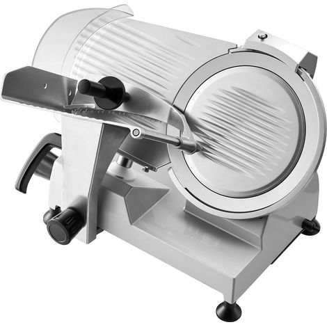 Mophorn Elektrische Aufschnittmaschine mit 300-mm-Klinge, 320-W-Allesschneider für Fleisch, integrierter Schärfer und einstellbare Schnittstärke von 0-15 mm, ideal für gefrorenes Fleisch und Schinken (1/5)