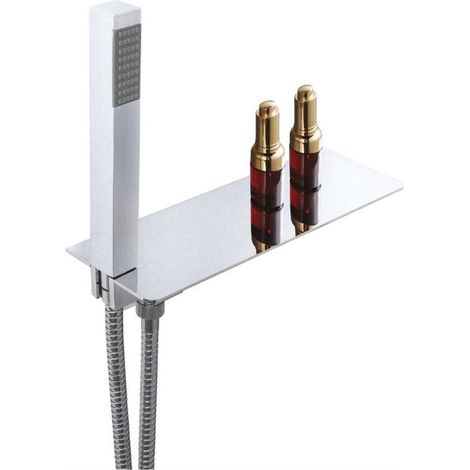 Kit doccia Shelf Square attacco sinistro cromato   Tecom