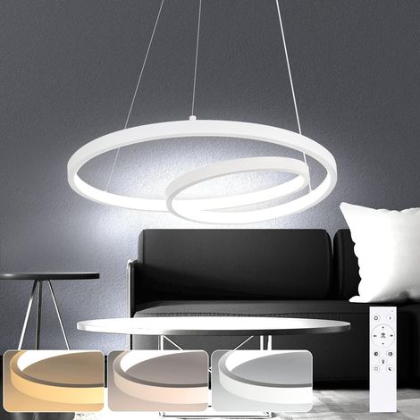 ZMH suspension table à manger suspension lampe LED: 40CM blanc suspension dimmable suspension design lampe de salle à manger moderne lampe de table