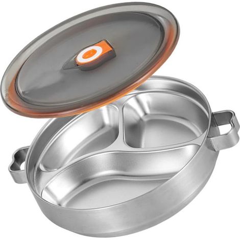 Boîte à lunch isotherme en acier inoxydable 304 avec séparateurs (1/5)