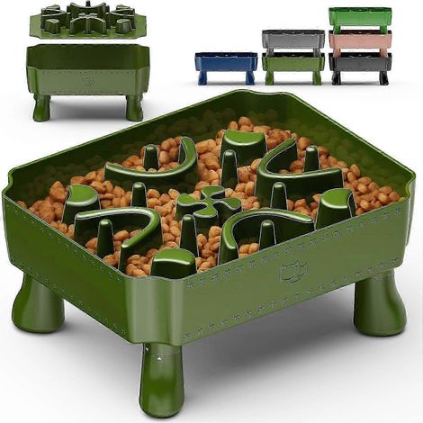 Gamelle anti-glouton pour chien, gamelle surélevée 2 en 1 avec labyrinthe anti-étouffement, pour chiens de petites et moyennes races, distributeur de croquettes interactif pour ralentir l'alimentation (1/4)