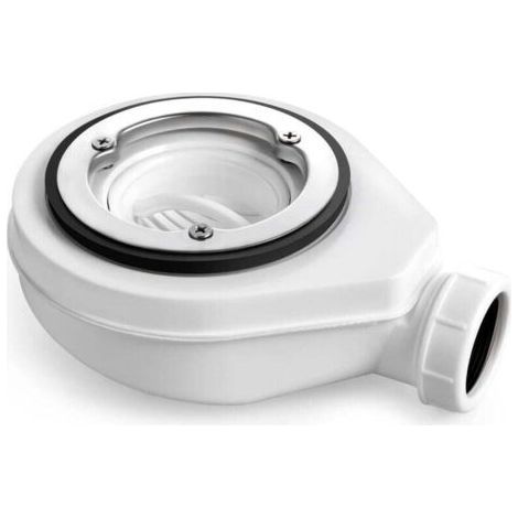 Shower tray siphon 90 mm, outlet diameter 40/50 mm, drain with siphon for shower cabins, shower drain with anti-odor siphon + hair filter (1/4)