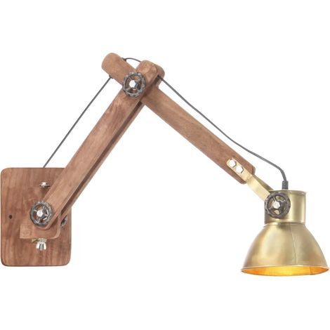 Lampe murale style industriel vintage avec bras réglable 45 x 15 x 53 cm en fer laiton (1/5)