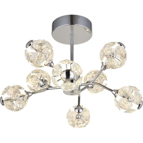 Globo - plafoniera - VIRINA - cromo - vetro - Ø 68cm - LED -