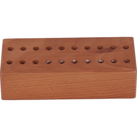 Support en bois pour tournevis, 20 trous, en pin, pour pinces à épiler, outil de réparation de montres et d'horlogerie, marron (1/5)