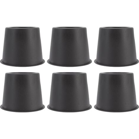 Coussinets Anti-Vibration pour pieds de canapé, 6 pièces, tapis élévateur de meubles pour Table, armoire, lit, 3 pouces, rond noir (1/5)