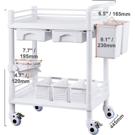 Chariot Utilitaire de Laboratoire, Design Mobile, Construction Robuste, Blanc 4 PP 2 4 (1/2)