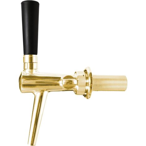 Zapfhahn, Kompensatorhahn, Bierzapfhahn, Schankhahn aus Chromnickelstahl, Modell - C-TAP, Goldoptik, Gewindelänge: 35 mm