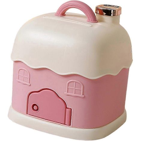Kinder-Spardose mit Schloss, Tragegriff und zwei Sparfächern – ideales Geburtstagsgeschenk für Jungen und Mädchen, perfekt für Thanksgiving.-Pink (1/5)