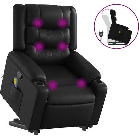 Maison Exclusive - Massagesessel mit Aufstehhilfe Schwarz Kunstle