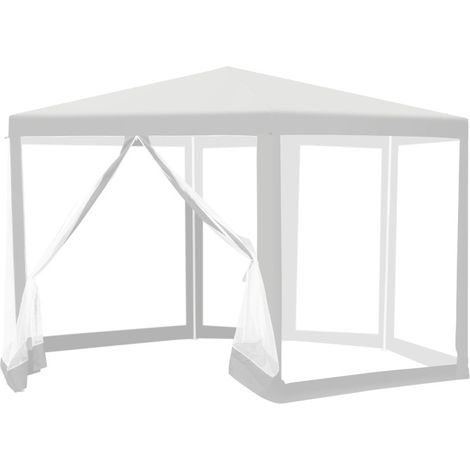 SWANEW Tenda con zanzariera Tenda esagonale Per l'esterno aperto resistente ai raggi UV per pergolato da giardino 2x2x2m bianco (1/5)