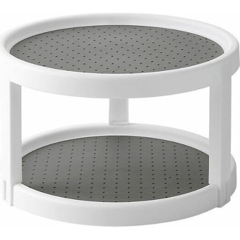 Ahlsen Gewürzregal, Gewürzdrehteller, 2-stufiges Kunststoff-Gewürzregal für Küche, Kühlschrank, Gefrierschrank, Gewürzschrank und Arbeitsplatten, 24,8 x 15,2 cm (1/3)